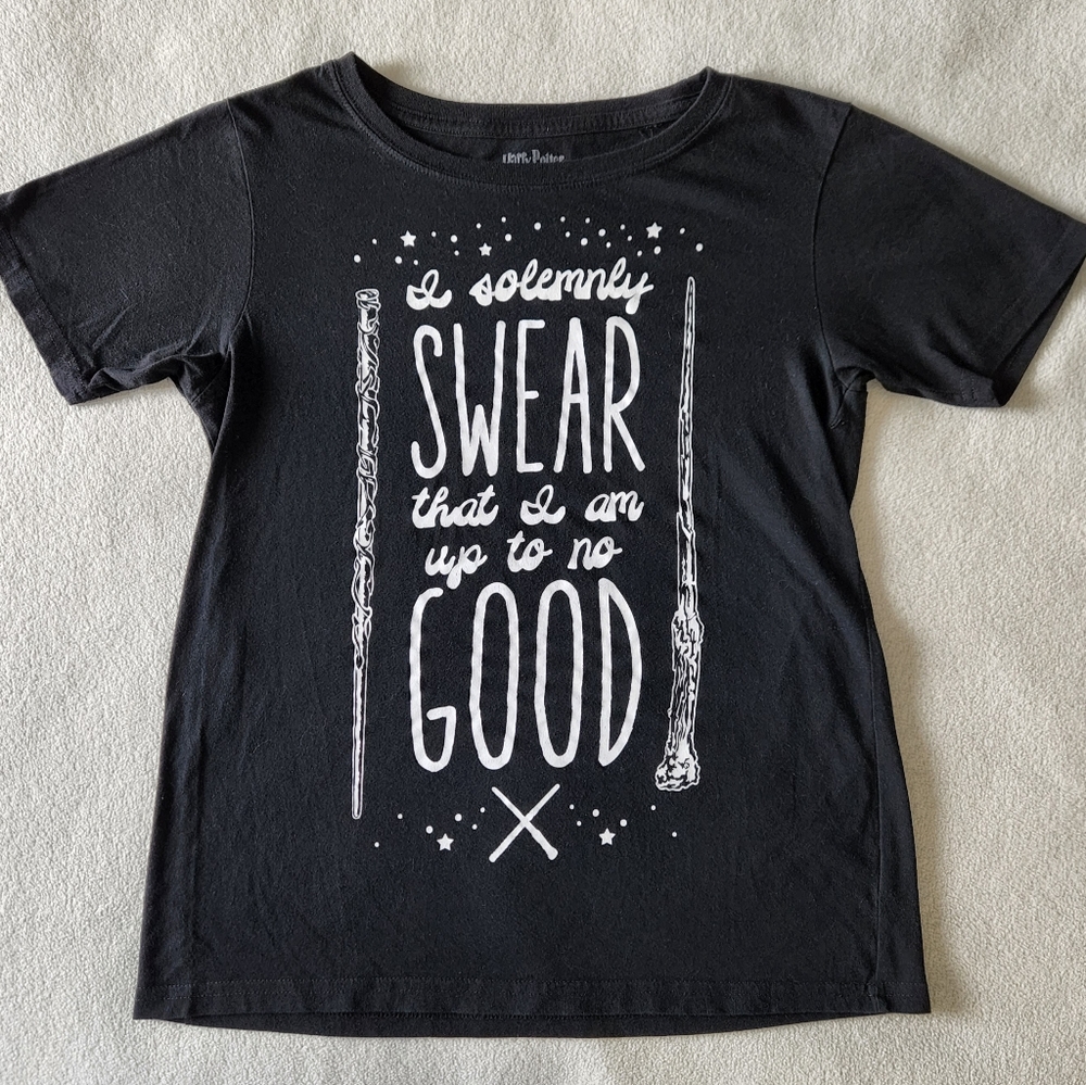 I Solemnly Swear That I Am Up To No Good T Shirt Harry Potter size M Good Cond